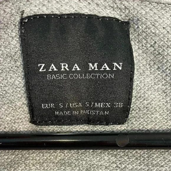 Zara Man Basic Collection Gray Full Zip Up Hoodie Mens Size Small - Picture 2 of 6